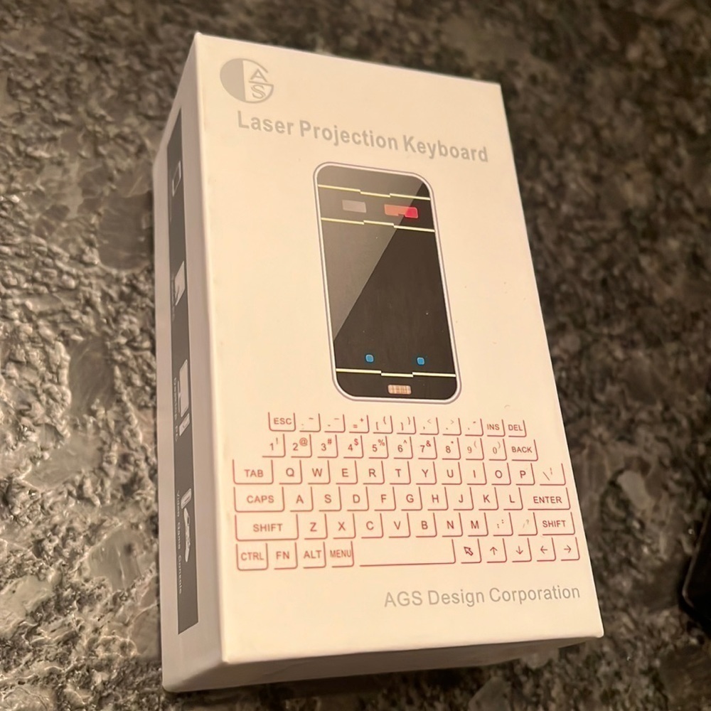 AGS Wireless Laser Projection Bluetooth Virtual Keyboard - New in Box